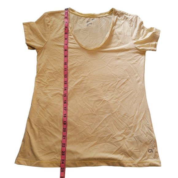 XS GapFit Breathe Yellow Stripe Scoop Neck T-Shirt - Picture 5 of 7